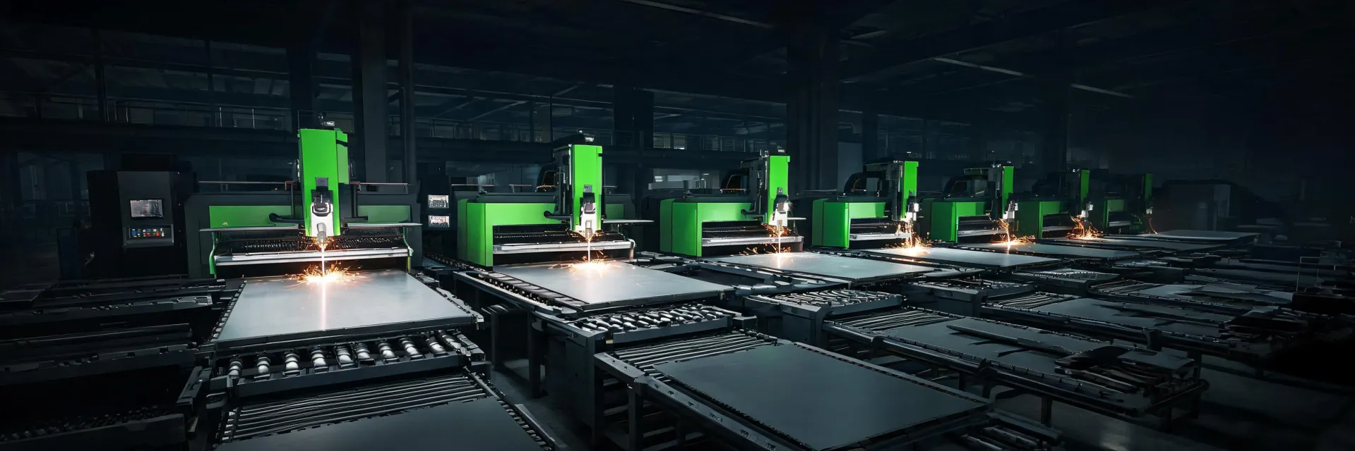 Laser cutting production line background